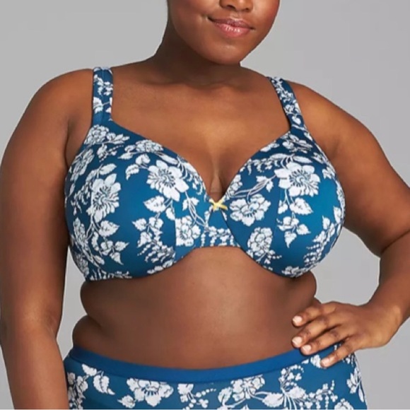 Cacique Smooth Lightly Lined Full Coverage Bra in Heritage Floral 44DD - Picture 1 of 13